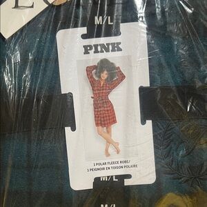 PINK Victoria's Secret Red Plaid Fleece Robe